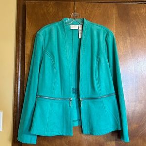Chico’s Faux Suede Peplum Leather Jacket - Size 2